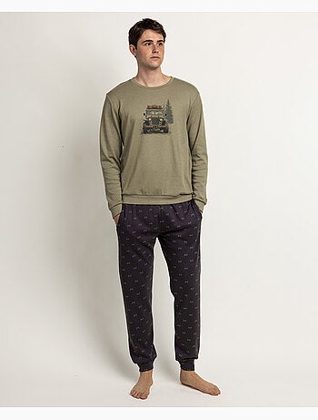 Pyjama pantalon top manches longues camp car