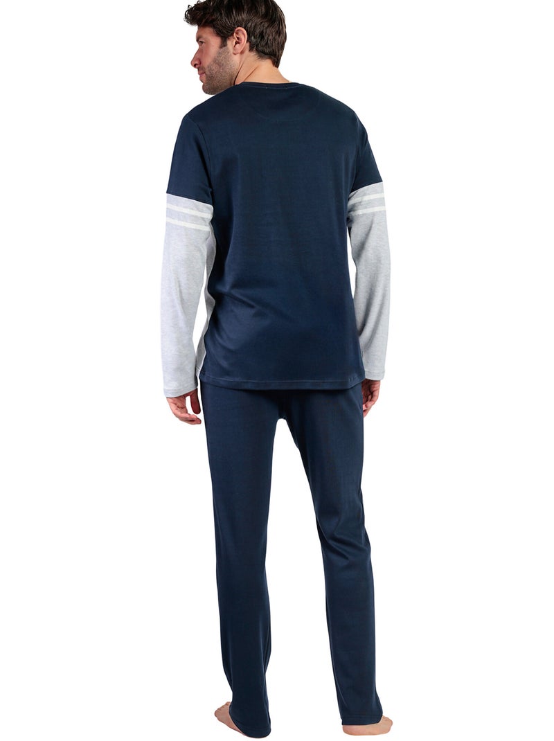 Pyjama pantalon top manches longues Champions Bleu marine - Kiabi