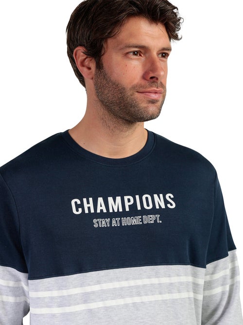 Pyjama pantalon top manches longues Champions - Kiabi Pyjama pantalon top manches longues Champions - Kiabi