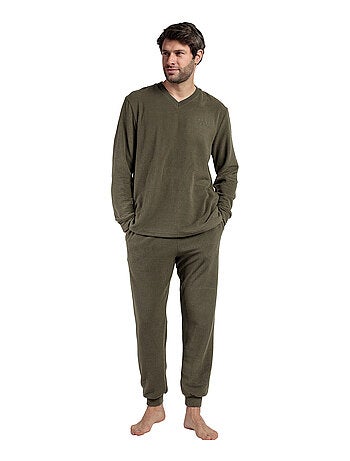 Pyjama pantalon top manches longues Checks Texture