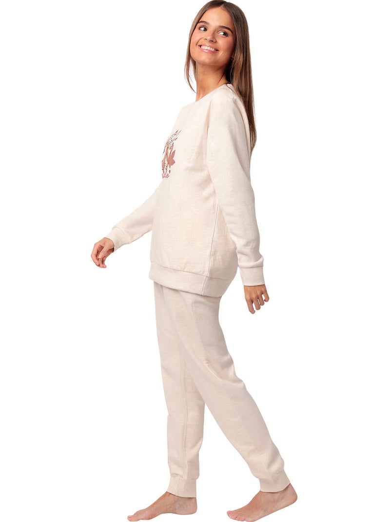 Pyjama pantalon top manches longues ChipNDale Disney Beige - Kiabi