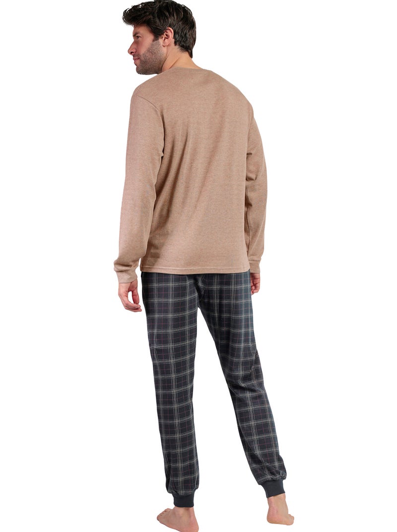 Pyjama pantalon top manches longues Cinnamon Marron - Kiabi