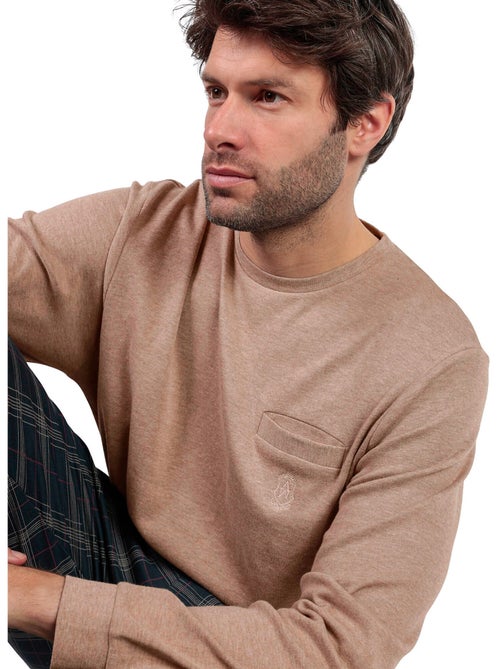 Pyjama pantalon top manches longues Cinnamon - Kiabi Pyjama pantalon top manches longues Cinnamon - Kiabi