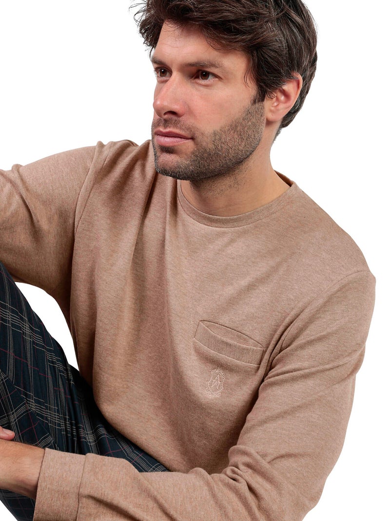 Pyjama pantalon top manches longues Cinnamon Marron - Kiabi