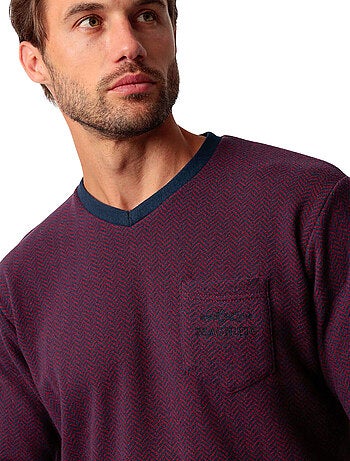 Pyjama pantalon top manches longues Claret