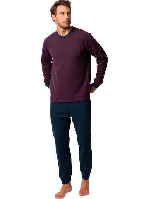 Pyjama pantalon top manches longues Claret - Kiabi Pyjama pantalon top manches longues Claret - Kiabi