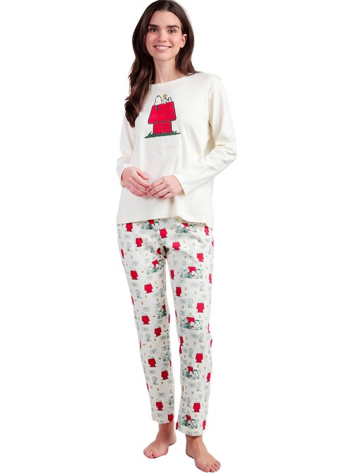 Pyjama pantalon top manches longues Classic Peanuts - Kiabi