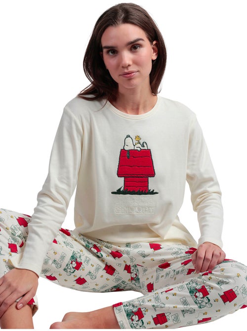 Pyjama pantalon top manches longues Classic Peanuts - Kiabi