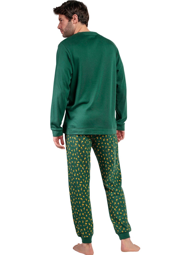 Pyjama pantalon top manches longues Classic Peanuts Vert - Kiabi