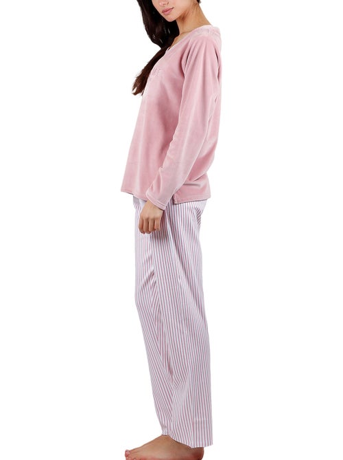 Pyjama pantalon top manches longues Comfort Home - Kiabi Pyjama pantalon top manches longues Comfort Home - Kiabi