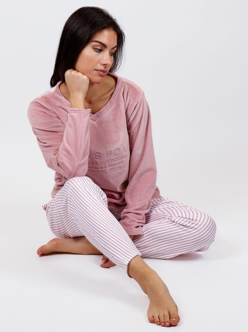 Pyjama pantalon top manches longues Comfort Home - Kiabi Pyjama pantalon top manches longues Comfort Home - Kiabi