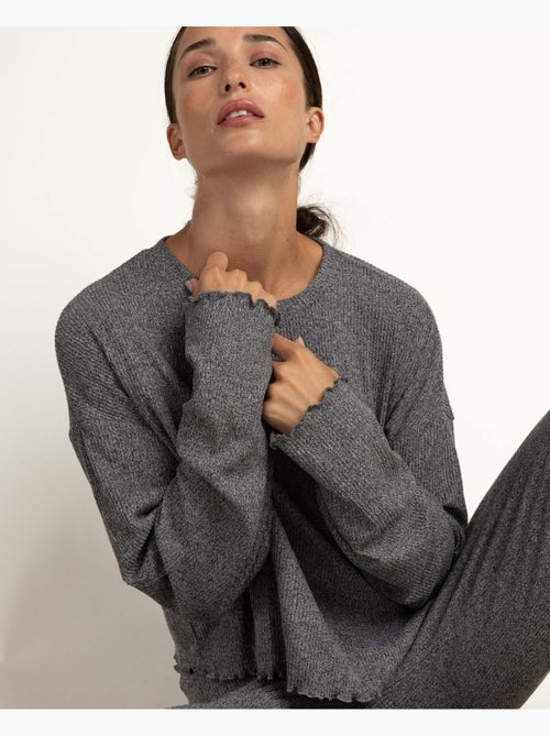 Pyjama pantalon top manches longues comfy look - Kiabi