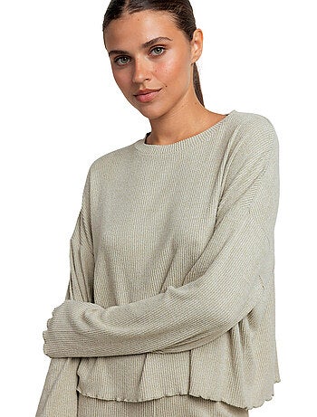 Pyjama pantalon top manches longues comfy look