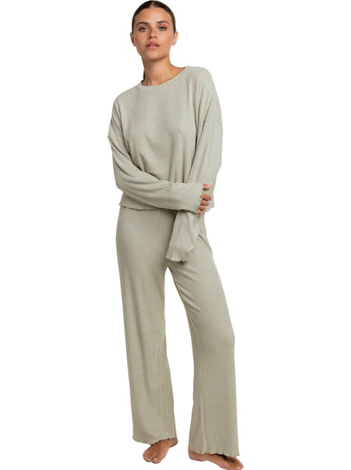Pyjama pantalon top manches longues comfy look - Kiabi Pyjama pantalon top manches longues comfy look - Kiabi