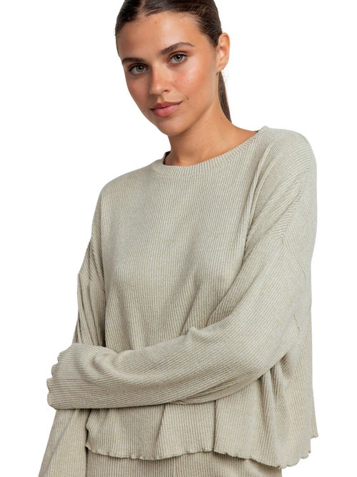 Pyjama pantalon top manches longues comfy look - Kiabi Pyjama pantalon top manches longues comfy look - Kiabi