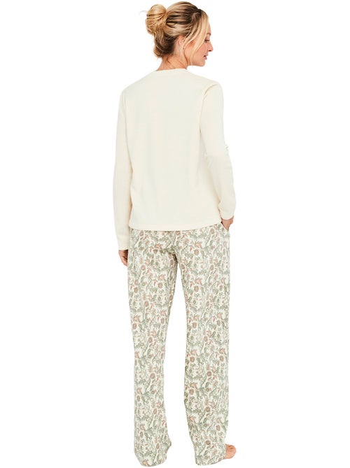 Pyjama pantalon top manches longues cotton layer - Kiabi Pyjama pantalon top manches longues cotton layer - Kiabi