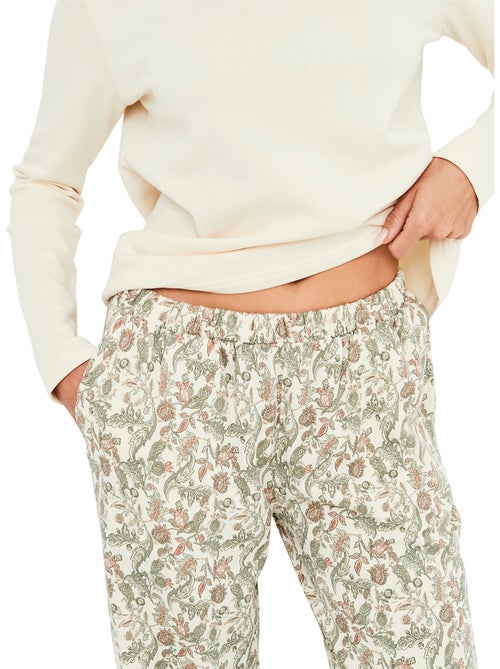 Pyjama pantalon top manches longues cotton layer - Kiabi Pyjama pantalon top manches longues cotton layer - Kiabi