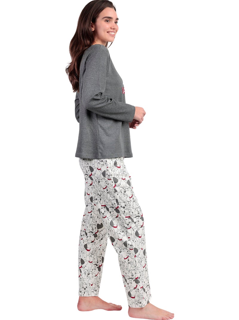 Pyjama pantalon top manches longues Dalmatians Varsity Disney Gris - Kiabi