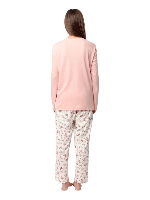 Pyjama pantalon top manches longues Dots And Flowers - Kiabi