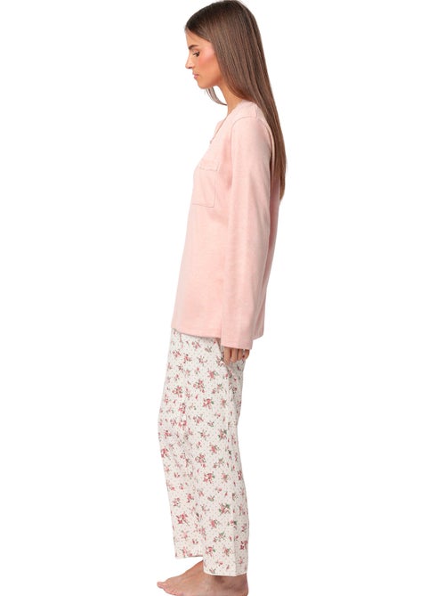 Pyjama pantalon top manches longues Dots And Flowers - Kiabi