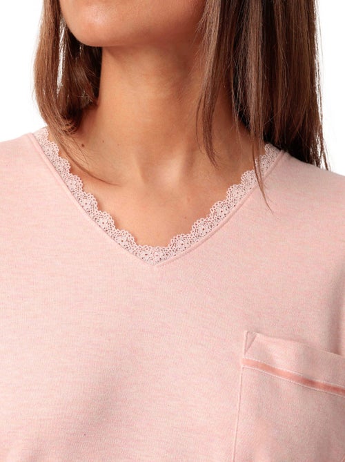 Pyjama pantalon top manches longues Dots And Flowers - Kiabi