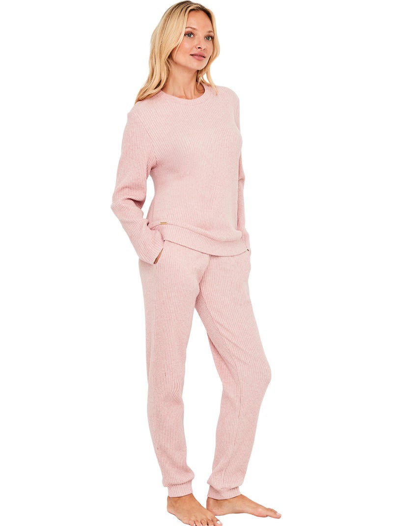 Pyjama pantalon top manches longues dreamood Rose - Kiabi