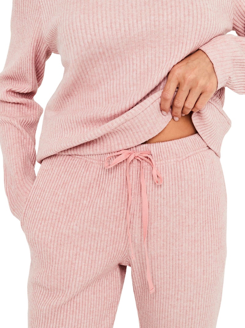Pyjama pantalon top manches longues dreamood Rose - Kiabi