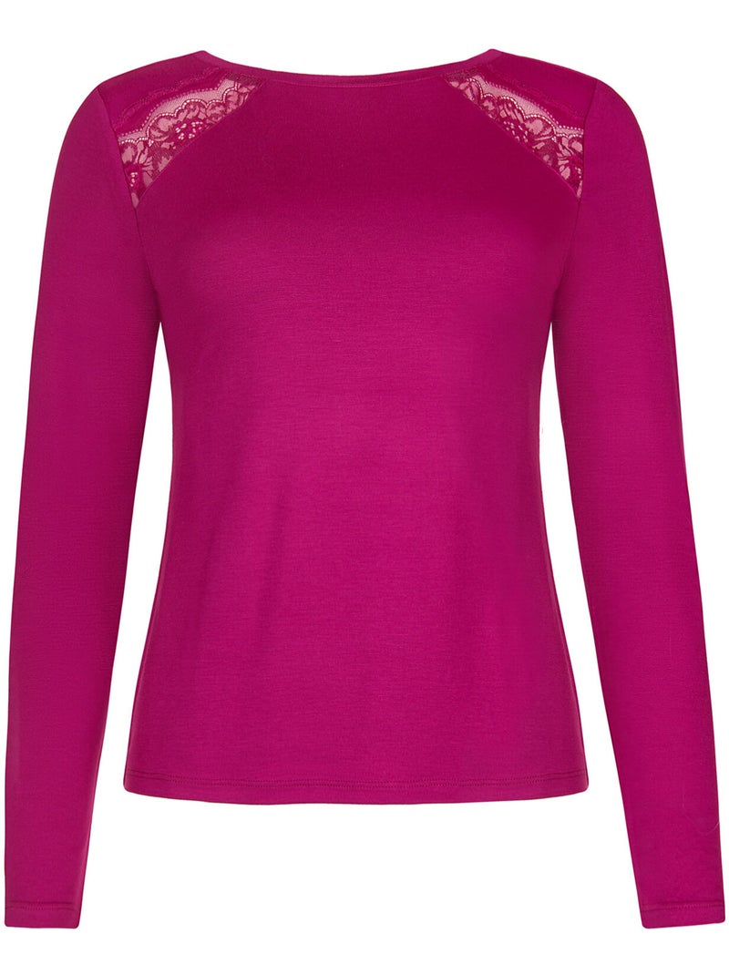 Pyjama pantalon top manches longues evelyn Magenta - Kiabi