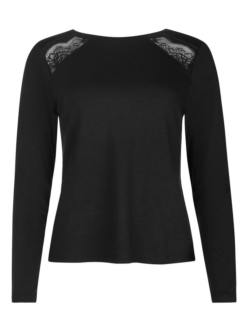 Pyjama pantalon top manches longues EVELYN Noir - Kiabi