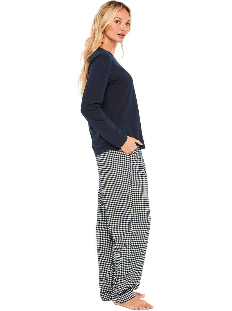 Pyjama pantalon top manches longues french twin Bleu - Kiabi