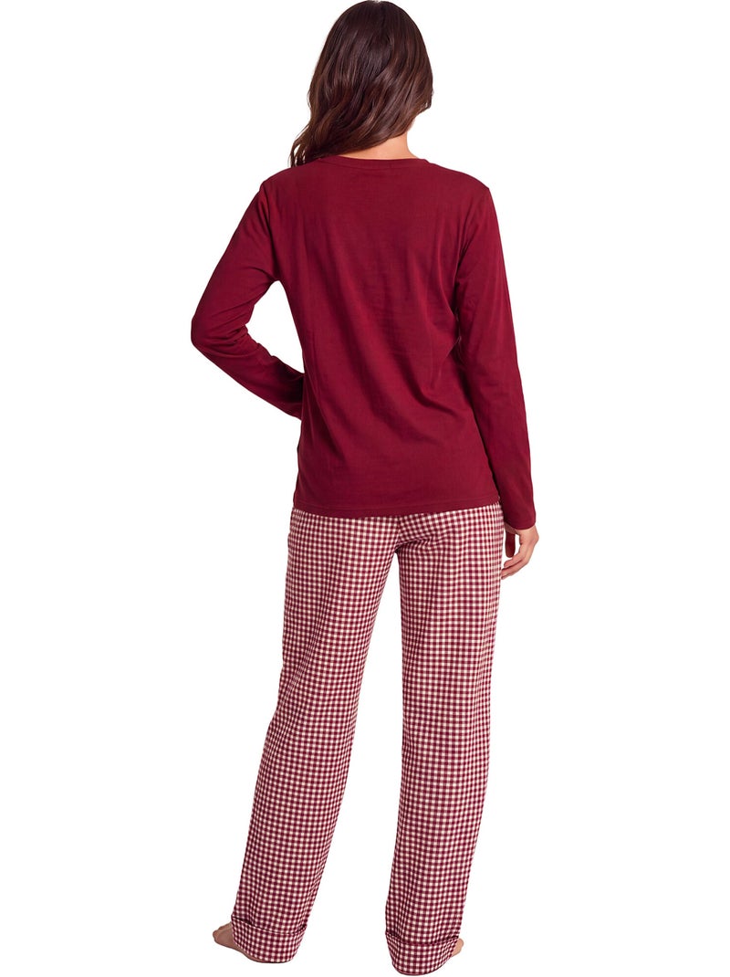 Pyjama pantalon top manches longues french twin Bordeaux - Kiabi