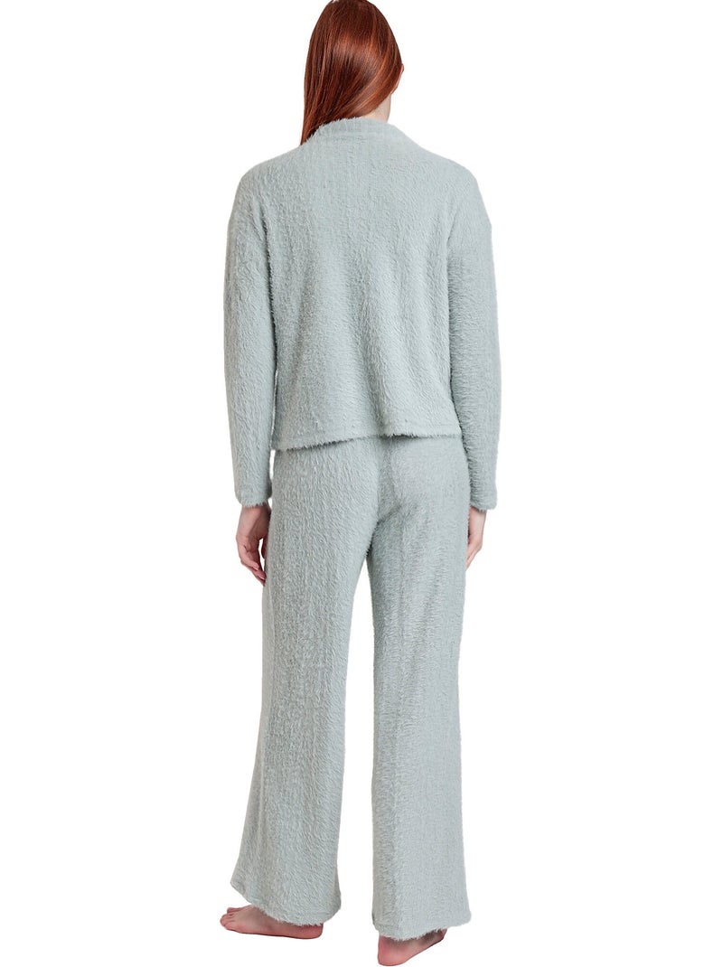 Pyjama pantalon top manches longues Furry Bleu - Kiabi