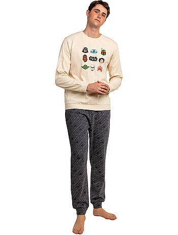 Pyjama pantalon top manches longues galaxy face star wars