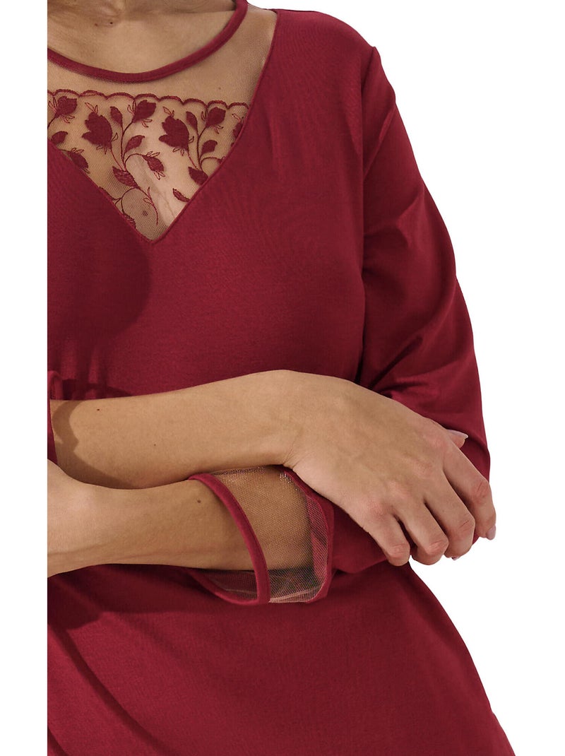 Pyjama pantalon top manches longues Gloriosa Rouge - Kiabi