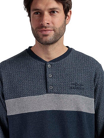 Pyjama pantalon top manches longues Grigio