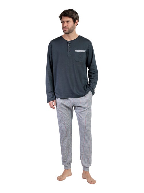 Pyjama pantalon top manches longues Harris - Kiabi Pyjama pantalon top manches longues Harris - Kiabi