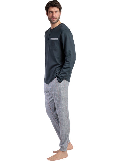 Pyjama pantalon top manches longues Harris - Kiabi Pyjama pantalon top manches longues Harris - Kiabi