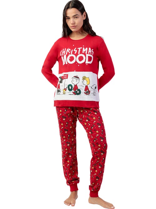 Pyjama pantalon top manches longues Hoho Mood Peanuts - Kiabi