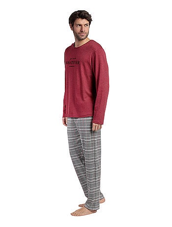 Pyjama pantalon top manches longues Houndstooth