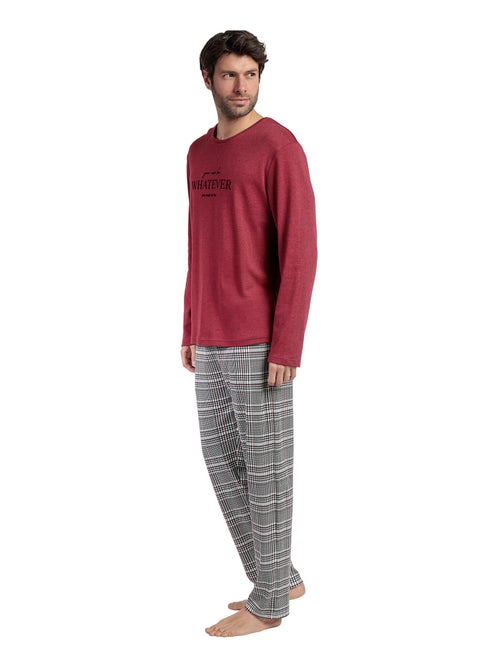Pyjama pantalon top manches longues Houndstooth - Kiabi