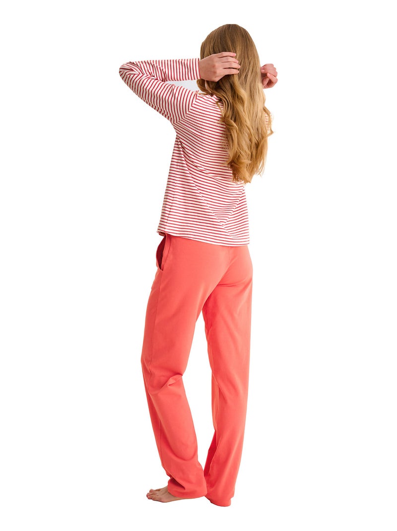Pyjama pantalon top manches longues INFINITY Bleu - Kiabi