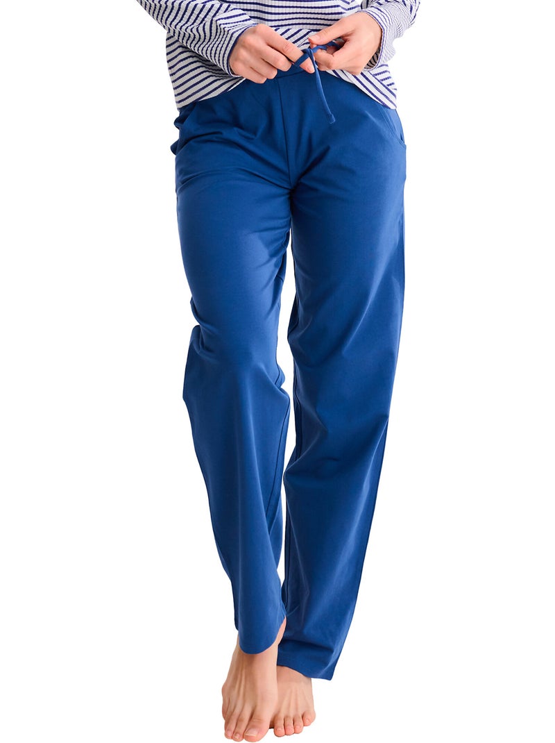 Pyjama pantalon top manches longues INFINITY Bleu - Kiabi