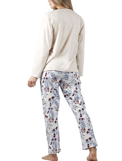 Tenue détente et intérieur pyjama pantalon haut Tricot - Beige - Kiabi -  93.73€