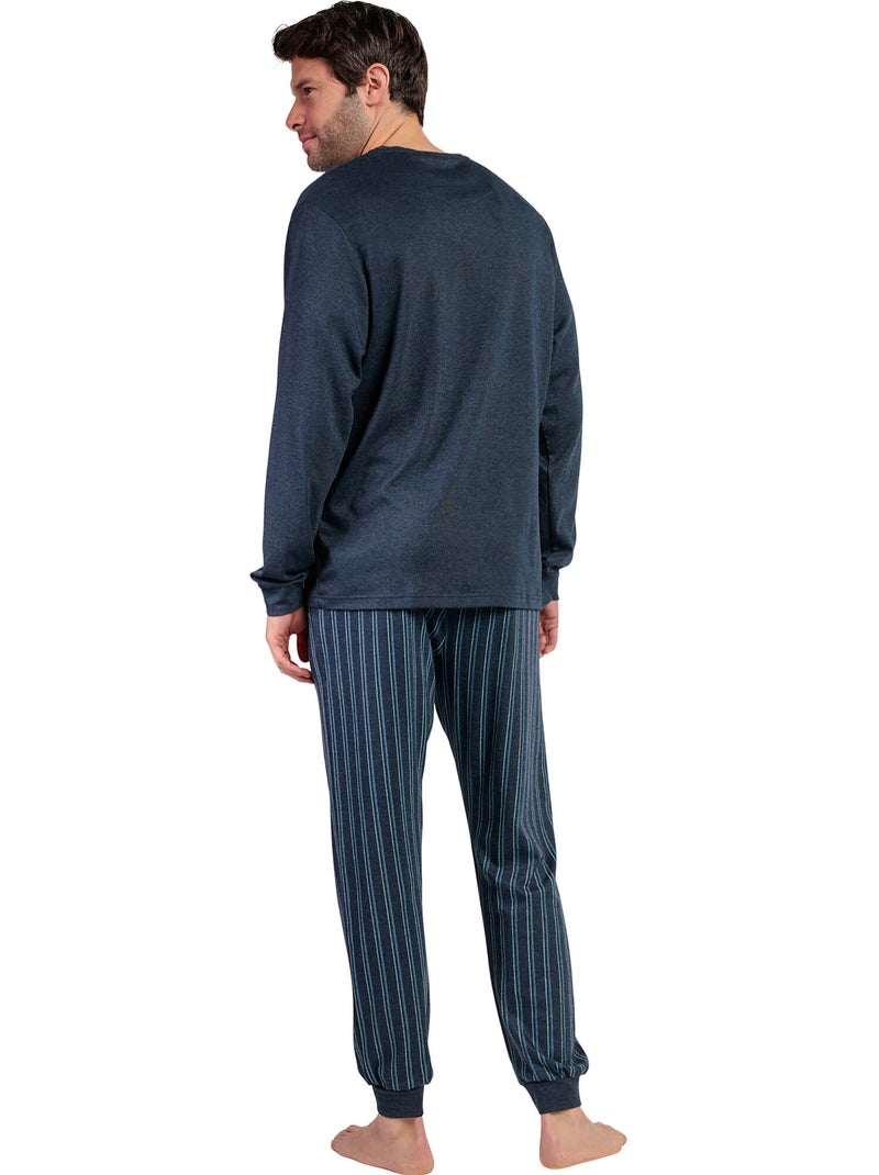 Pyjama pantalon top manches longues Italic Bleu marine - Kiabi