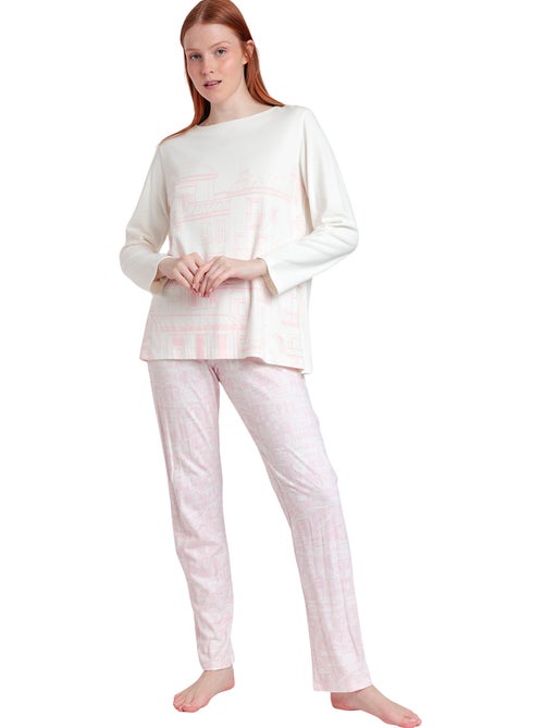 Pyjama pantalon top manches longues La Vie Est Belle - Kiabi