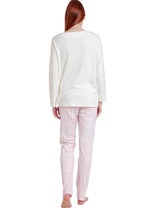 Pyjama pantalon top manches longues La Vie Est Belle - Kiabi