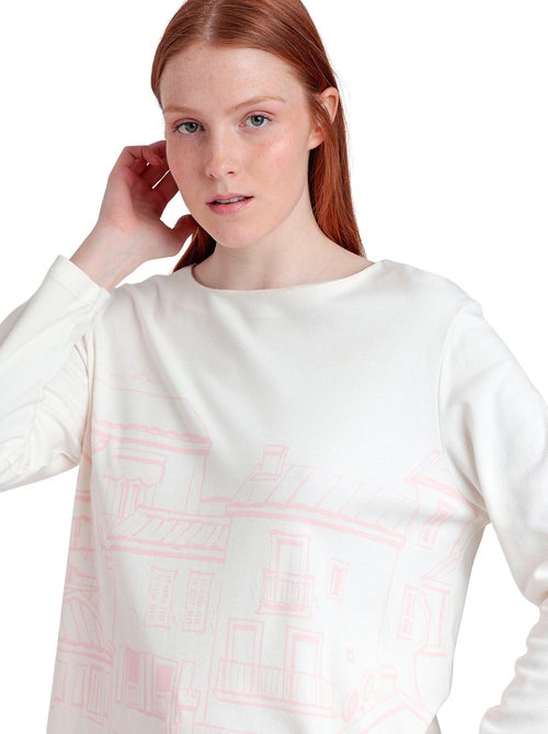 Pyjama pantalon top manches longues La Vie Est Belle - Kiabi