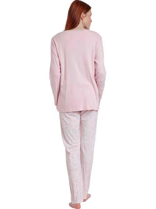 Pyjama pantalon top manches longues La Vie Est Belle - Kiabi