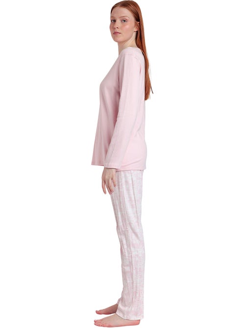Pyjama pantalon top manches longues La Vie Est Belle - Kiabi