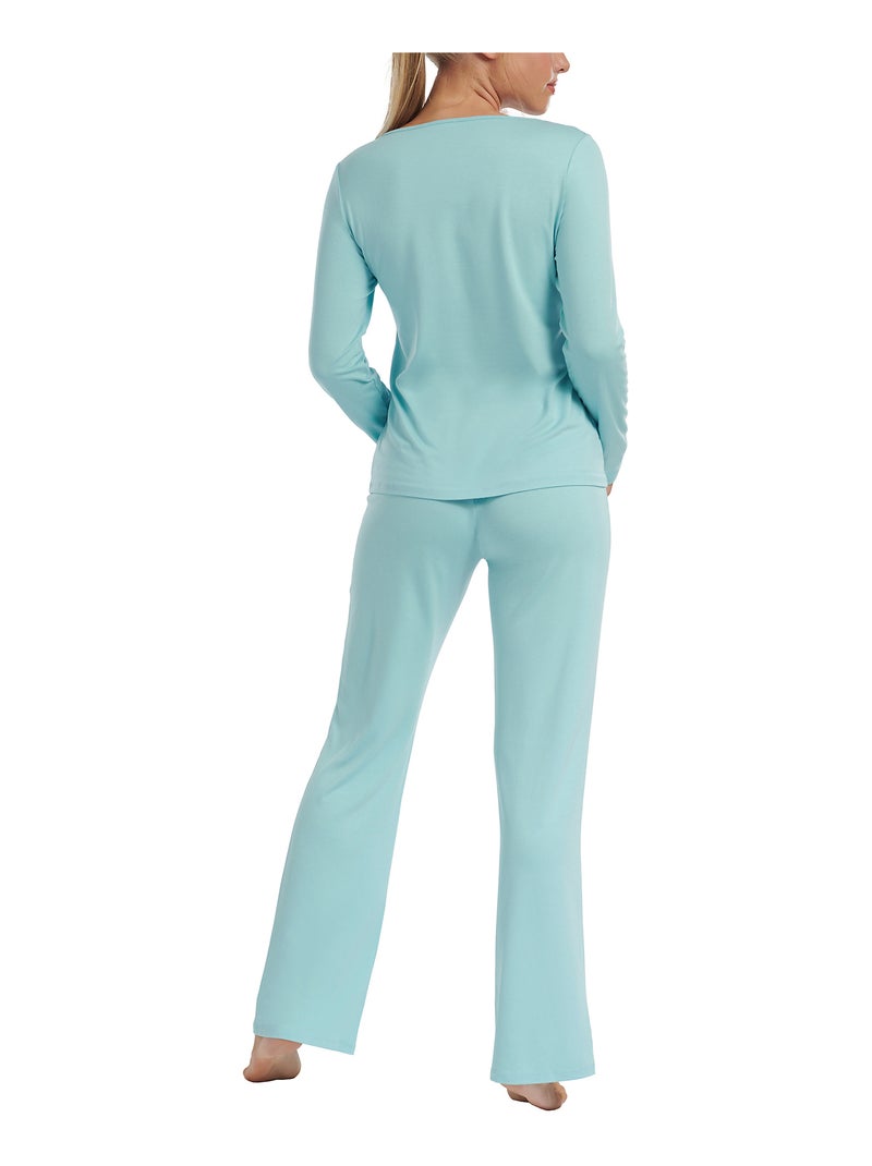 Pyjama pantalon top manches longues Liv Bleu ciel - Kiabi